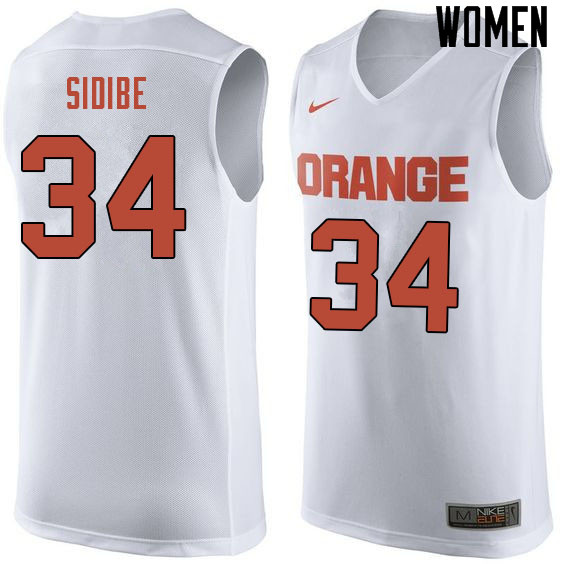 Women #34 Bourama Sidibe Syracuse White College Basketball Jerseys Sale-White